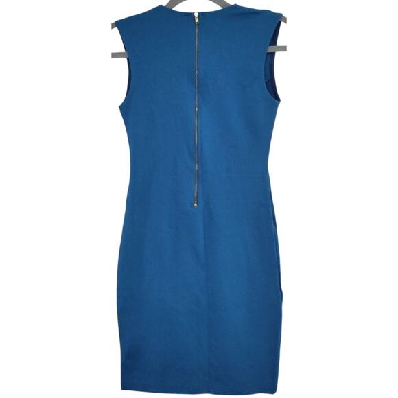 Akira Chicago Red Label Blue Sleeveless V Neck Bodycon Dress - Picture 2 of 8